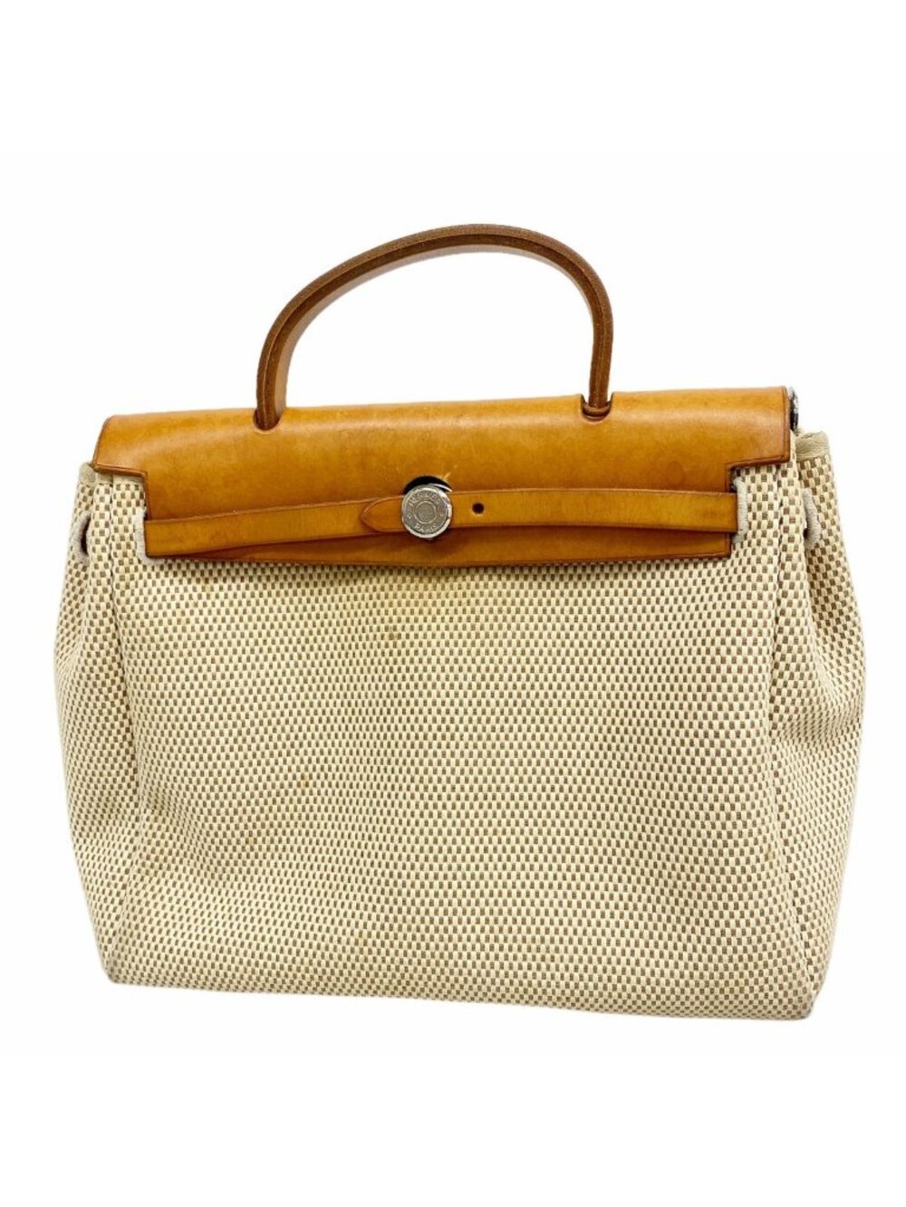 Hermes Handbag Herbag PM Toile GM Natural Silver